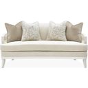 The appearance of La Marisia Chenille Loveseat In Creamy Pearl designed by Michael Amini in the modern / contemporary interior design. This creamy pearl piece of furniture was selected by 1StopBedrooms from La Marisia Collection to add a touch of cosiness and style into your home. Sku: 9089825-TRQUL-124. Material: Poplar.