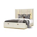 The appearance of La Pierre Queen Panel Bed In Cream designed by Galaxy Home Furnishings in the modern / contemporary interior design. This cream piece of furniture was selected by 1StopBedrooms from La Pierre Collection to add a touch of cosiness and style into your home. Sku: 601955554992-1;601955554992-2;601955554992-3;601955554992-4. Bed Type: Panel Bed. Bed Size: Queen. Material: Solid Wood.