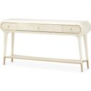 The appearance of La Rachelle Console Table In Champagne designed by Michael Amini in the modern / contemporary interior design. This champagne piece of furniture was selected by 1StopBedrooms from La Rachelle Collection to add a touch of cosiness and style into your home. Sku: 9034223-136. Material: Wood.