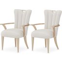 The appearance of La Rachelle Dining Arm Chair Set of 2 In Champagne designed by Michael Amini in the modern / contemporary interior design. This champagne piece of furniture  was selected by 1StopBedrooms from La Rachelle Collection to add a touch of cosiness and style into your home. Sku: 9034004-136. Material: Wood.