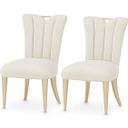 The appearance of La Rachelle Dining Side Chair Set of 2 In Champagne designed by Michael Amini in the modern / contemporary interior design. This champagne piece of furniture  was selected by 1StopBedrooms from La Rachelle Collection to add a touch of cosiness and style into your home. Sku: 9034003-136. Material: Wood.