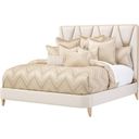 The appearance of La Rachelle Queen Upholstered Panel Bed In Champagne designed by Michael Amini in the modern / contemporary interior design. This champagne piece of furniture  was selected by 1StopBedrooms from La Rachelle Collection to add a touch of cosiness and style into your home. Sku: 9034012-136;9034132-136;9000238-00. Bed Type: Panel Bed. Material: Wood. Bed Size: Queen.