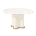 The appearance of La Terrazza 54 Inch Round Dining Table In Creamy Pearl designed by Michael Amini in the transitional interior design. This creamy pearl piece of furniture  was selected by 1StopBedrooms from La Terrazza Collection to add a touch of cosiness and style into your home. Sku: 9092301T-112;9092301B-112. Table Top Shape: Round. Size: 54". Material: Solid Wood.