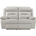 The appearance of Laconia Double Reclining Loveseat In Gray designed by Homelegance in the modern / contemporary interior design. This gray piece of furniture was selected by 1StopBedrooms from Laconia Collection to add a touch of cosiness and style into your home. Sku: 9629SVE-2. Material: Leather.