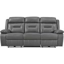 The appearance of Laconia Power Double Reclining Sofa In Gray designed by Homelegance in the modern / contemporary interior design. This dark gray piece of furniture  was selected by 1StopBedrooms from Laconia Collection to add a touch of cosiness and style into your home. Sku: 9629DGY-3PW. Material: Leather.