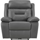 The appearance of Laconia Power Reclining Chair In Dark Gray designed by Homelegance in the modern / contemporary interior design. This dark gray piece of furniture  was selected by 1StopBedrooms from Laconia Collection to add a touch of cosiness and style into your home. Sku: 9629DGY-1PW. Material: Leather.