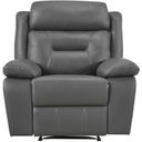 The appearance of Laconia Reclining Chair In Dark Gray designed by Homelegance in the modern / contemporary interior design. This dark gray piece of furniture was selected by 1StopBedrooms from Laconia Collection to add a touch of cosiness and style into your home. Sku: 9629DGY-1. Material: Leather.