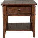 The appearance of Lake House Brown End Table designed by Liberty in the traditional interior design. This brown piece of furniture  was selected by 1StopBedrooms from Lake House Collection to add a touch of cosiness and style into your home. Sku: 210-OT1020. Material: Wood.
