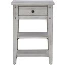 The appearance of Lake House Chair Side Table In Weathered White designed by Liberty in the rustic / southwestern interior design. This weathered white piece of furniture  was selected by 1StopBedrooms from Lake House Collection to add a touch of cosiness and style into your home. Sku: 110W-OT1021. Material: Poplar Solid.
