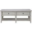 The appearance of Lake House Cocktail Table In Weathered White designed by Liberty in the rustic / southwestern interior design. This weathered white piece of furniture  was selected by 1StopBedrooms from Lake House Collection to add a touch of cosiness and style into your home. Sku: 110W-OT1010. Material: Poplar Solid.