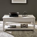The appearance of Lake House Lift Top Cocktail Table In Weathered White designed by Liberty in the rustic / southwestern interior design. This weathered white piece of furniture  was selected by 1StopBedrooms from Lake House Collection to add a touch of cosiness and style into your home. Sku: 110W-OT1015. Material: Poplar Solid.