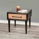 The appearance of Lakeside End Table In Black and Natural designed by Furniture of America in the modern / contemporary interior design. This black and natural piece of furniture was selected by 1StopBedrooms from Lakeside Collection to add a touch of cosiness and style into your home. Sku: FM49003BK-E. Material: Solid Rubberwood.