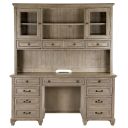 The appearance of Lancaster Credenza with Hutch In Dove Gray designed by Magnussen in the traditional interior design. This dove gray piece of furniture  was selected by 1StopBedrooms from Lancaster Collection to add a touch of cosiness and style into your home. Sku: H4352-30;H4352-31. Material: Pine.