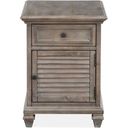 The appearance of Lancaster Dovetail Grey Chairside Table designed by Magnussen in the transitional interior design. This brown piece of furniture was selected by 1StopBedrooms from Lancaster Collection to add a touch of cosiness and style into your home. Sku: T4352-10. Material: Pine.
