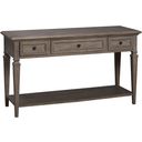 The appearance of Lancaster Dovetail Grey Rectangular Sofa Table designed by Magnussen in the transitional interior design. This brown piece of furniture was selected by 1StopBedrooms from Lancaster Collection to add a touch of cosiness and style into your home. Sku: T4352-73. Material: Pine.