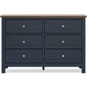 The appearance of Landocken Dresser In Brown/Blue designed by Signature Design by Ashley in the transitional interior design. This brown/blue piece of furniture was selected by 1StopBedrooms from Landocken Collection to add a touch of cosiness and style into your home. Sku: B414-21. Material: Wood.
