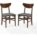 Landon 2-Piece Wood Dining Chairs W/Upholstered Seat In Mahogany