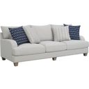 The appearance of Laney 102 Inch Sofa In Harbor Gray designed by Emerald Home Furnishings in the country / farmhouse interior design. This gray piece of furniture was selected by 1StopBedrooms from Laney Collection to add a touch of cosiness and style into your home. Sku: U4389-00-03A. Material: Wood.
