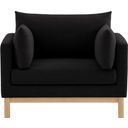 The appearance of Langham Linen Textured Fabric Chair In Black designed by Meridian in the transitional interior design. This black piece of furniture was selected by 1StopBedrooms from Langham Collection to add a touch of cosiness and style into your home. Sku: 157Black-C. Material: Wood.