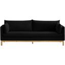The appearance of Langham Linen Textured Fabric Sofa In Black designed by Meridian in the transitional interior design. This black piece of furniture was selected by 1StopBedrooms from Langham Collection to add a touch of cosiness and style into your home. Sku: 157Black-S. Material: Wood.