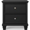 The appearance of Lanolee Black Two Drawer Night Stand designed by Signature Design by Ashley in the transitional interior design. This black piece of furniture was selected by 1StopBedrooms from Lanolee Collection to add a touch of cosiness and style into your home. Sku: B687-92. Material: Wood.
