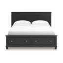 Lanolee California King Panel Storage Bed In Black