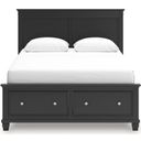 The appearance of Lanolee Queen Panel Storage Bed In Black designed by Signature Design by Ashley in the transitional interior design. This black piece of furniture  was selected by 1StopBedrooms from Lanolee Collection to add a touch of cosiness and style into your home. Sku: B687-54S;B687-57;B687-99. Bed Type: Storage Bed. Bed Size: Queen.