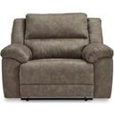 The appearance of Laresview Oversized Recliner In Fossil designed by Signature Design by Ashley in the modern / contemporary interior design. This fossil piece of furniture was selected by 1StopBedrooms from Laresview Collection to add a touch of cosiness and style into your home. Sku: 3720352. Material: Faux Leather.