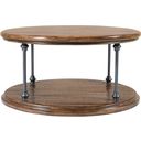 The appearance of Larson 36 Inch Round Solid Wood Coffee Table with Shelf In Distressed Brown designed by Jofran in the industrial interior design. This distressed brown piece of furniture  was selected by 1StopBedrooms from Larson Collection to add a touch of cosiness and style into your home. Sku: 2222-2. Material: Iron.