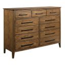 The appearance of Abode Larson Tall Drawer Dresser In Warm Brunette designed by Kincaid in the modern / contemporary interior design. This warm brunette piece of furniture was selected by 1StopBedrooms from Abode Collection to add a touch of cosiness and style into your home. Sku: 269-131. Material: Solid Wood.