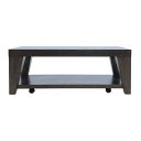 Laurel Creek 50 Inch Coffee Table with Storage Shelf and Hidden Casters In Espresso
