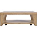 The appearance of Laurel Creek 50 Inch Coffee Table with Storage Shelf and Hidden Casters In Natural designed by Jofran in the modern / contemporary interior design. This natural piece of furniture  was selected by 1StopBedrooms from Laurel Creek Collection to add a touch of cosiness and style into your home. Sku: 2460-1. Material: MDF.