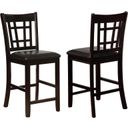 The appearance of Lavon Upholstered Counter Height Stools Black and Espresso Set of 2 designed by Coaster in the transitional interior design. This espresso piece of furniture was selected by 1StopBedrooms from Lavon Collection to add a touch of cosiness and style into your home. Sku: 102889. Material: Wood.