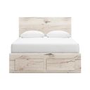 The appearance of Lawroy Queen Panel Storage Bed In Light Natural designed by Signature Design by Ashley in the transitional interior design. This light natural piece of furniture  was selected by 1StopBedrooms from Lawroy Collection to add a touch of cosiness and style into your home. Sku: B100-13;B2310-54S;B2310-57;B2310-60;B2310-60. Bed Type: Storage Bed. Material: Wood. Bed Size: Queen.