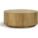 The appearance of Layne 42 Inch Round Coffee Table with Casters In Light Brown designed by Classic Home in the modern / contemporary interior design. This light brown piece of furniture  was selected by 1StopBedrooms from Layne Collection to add a touch of cosiness and style into your home. Sku: 51031408. Material: Oak Veneer.
