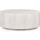 Layne 42 Inch Round Coffee Table with Casters In White Wash