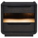 Leandro 2-Drawer LED Nightstand with USB In Burnished Black