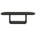 The appearance of Leandro 78-Inch Extension Dining Room Table In Burnished Black designed by Coaster in the modern / contemporary interior design. This burnished black piece of furniture was selected by 1StopBedrooms from Leandro Collection to add a touch of cosiness and style into your home. Sku: 115391. Table Top Shape: Oval. Material: Ash Veneer. Size: 43" x 77".