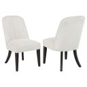 The appearance of Leandro Upholstered Dining Side Chair Set of 2 In Cream and Burnished Black designed by Coaster in the modern / contemporary interior design. This cream and burnished black piece of furniture was selected by 1StopBedrooms from Leandro Collection to add a touch of cosiness and style into your home. Sku: 115392. Material: Plywood.