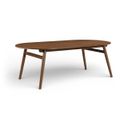 Leesa 86.75 Inch Solid Wood and Walnut Veneer Dining Table In Brown