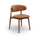 Leesa Vegan Leather Upholstered Dining Chair Set of 2 In Tan