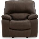 The appearance of Leesworth Power Rocker Recliner In Dark Brown designed by Signature Design by Ashley in the modern / contemporary interior design. This dark brown piece of furniture  was selected by 1StopBedrooms from Leesworth Collection to add a touch of cosiness and style into your home. Sku: U4380898. Material: Faux Leather.