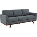 The appearance of Leisuremod Chester Modern Leather Sofa With Birch Wood Base In Grey designed by LeisureMod in the modern / contemporary interior design. This grey piece of furniture was selected by 1StopBedrooms from Chester Collection to add a touch of cosiness and style into your home. Sku: CS83GR-L. Material: Leather.