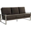 The appearance of Leisuremod Jefferson Contemporary Modern Design Velvet Sofa With Silver Frame In Dark Grey designed by LeisureMod in the modern / contemporary interior design. This dark grey piece of furniture  was selected by 1StopBedrooms from Jefferson Collection to add a touch of cosiness and style into your home. Sku: JAS77DGR. Material: Stainless Steel.