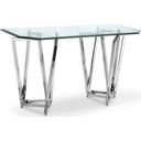 The appearance of Lenox Square Nickel Rectangular Sofa Table designed by Magnussen in the modern / contemporary interior design. This chrome piece of furniture was selected by 1StopBedrooms from Lenox Collection to add a touch of cosiness and style into your home. Sku: T3790-73T;T3790-73B. Material: Glass.