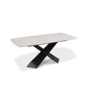 The appearance of Lenvik Dining Table In Black and White designed by Furniture of America in the modern / contemporary interior design. This black/white piece of furniture  was selected by 1StopBedrooms from Lenvik Collection to add a touch of cosiness and style into your home. Sku: FM3700BK-T-1;FM3700BK-T-2;FM3700BK-T-3. Material: Fabric. Table Top Shape: Rectangular. Size: 35" x 71".
