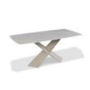 The appearance of Lenvik Dining Table In Brown and White designed by Furniture of America in the modern / contemporary interior design. This white and brown piece of furniture  was selected by 1StopBedrooms from Lenvik Collection to add a touch of cosiness and style into your home. Sku: FM3700BR-T-1;FM3700BR-T-2;FM3700BR-T-3. Material: Fabric. Table Top Shape: Rectangular. Size: 35" x 71".