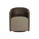 Leontine Swivel Lounge Chair In Eglinton Espresso and Gellar Earth