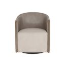 Leontine Swivel Lounge Chair In Meg Taupe and Ivanhoe Mineral