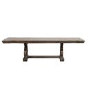 The appearance of Leovanni Dining Table In Dark Brown designed by Furniture of America in the traditional interior design. This dark brown piece of furniture was selected by 1StopBedrooms from Leovanni Collection to add a touch of cosiness and style into your home. Sku: FM31003DB-T-1;FM31003DB-T-2. Table Top Shape: Rectangular. Size: 44" x 114". Material: Solid Rubberwood.